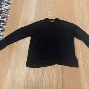 Athleta black sweatshirt with bottom overlay detail